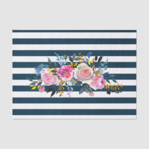 Papel De Seda Patrón floral de banda moderna