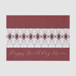 Papel De Seda Patrón floral de Borgoña