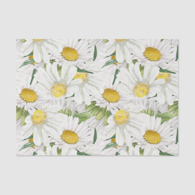 Papel De Seda Patrón Floral de Daisies Delight (Anverso)