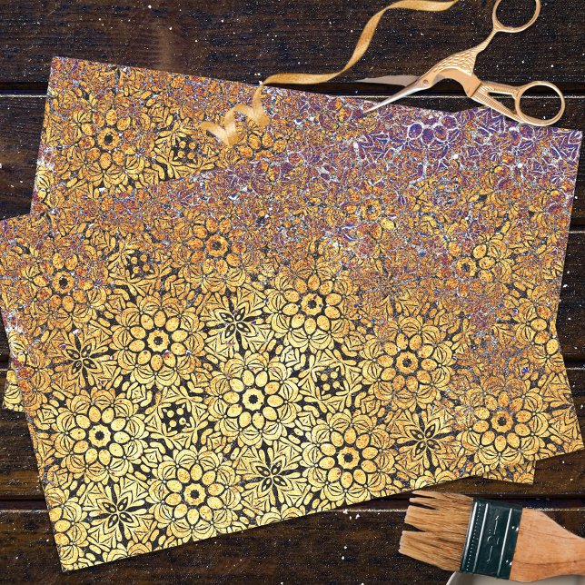 Papel De Seda Patrón floral de Damasco Geométrico Rusto Texturad (Subido por el creador)