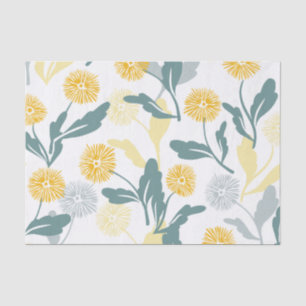Papel De Seda Patrón floral de Dandelion