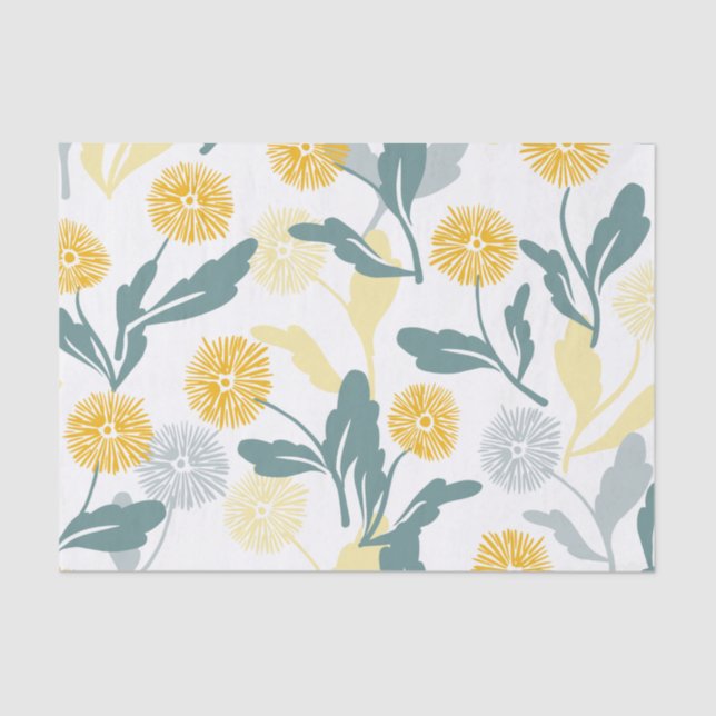 Papel De Seda Patrón floral de Dandelion (Anverso)