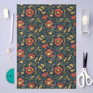 Papel De Seda Patrón floral de decoupage al estilo de William Mo