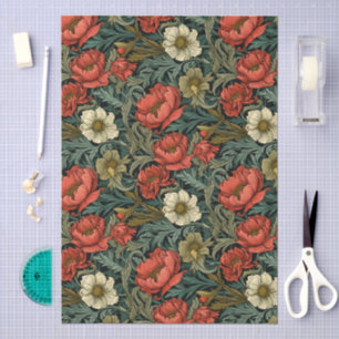 Papel De Seda Patrón floral de decoupage al estilo de William Mo