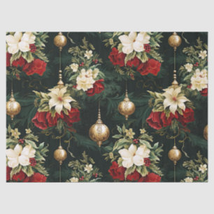 Papel De Seda Patrón floral de fantasía de Navidad vintage