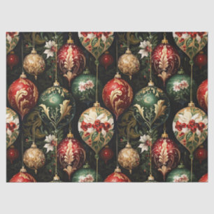 Papel De Seda Patrón floral de fantasía de Navidad vintage
