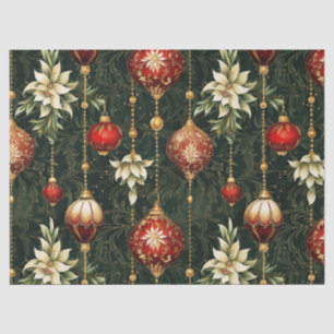 Papel De Seda Patrón floral de fantasía de Navidad vintage