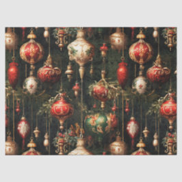 Papel De Seda Patrón floral de fantasía de Navidad vintage