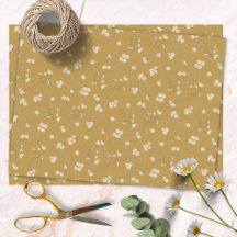 Patrón Floral de Flor de Margarita Blanca Monogram