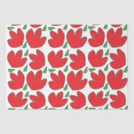 Papel De Seda Patrón Floral de Flores Rojas