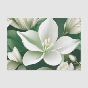 Papel De Seda Patrón floral de Gardenia inagotable