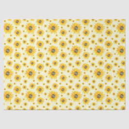 Papel De Seda Patrón floral de girasoles de color acuático