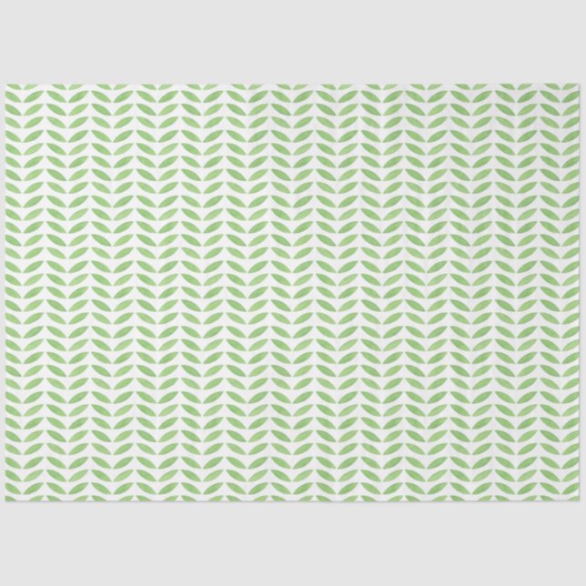 Papel De Seda Patrón floral de hoja verde (Anverso)