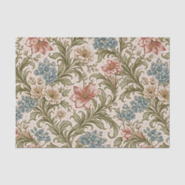 Papel De Seda Patrón floral de jardín con volutas suaves
