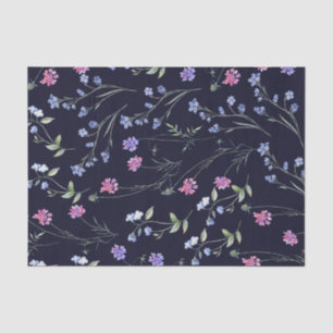 Papel De Seda Patrón floral de la marina de flores silvestres ac