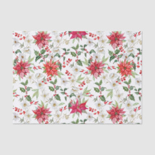 Papel De Seda Patrón floral de los Navidades Poinsettia y Paperw