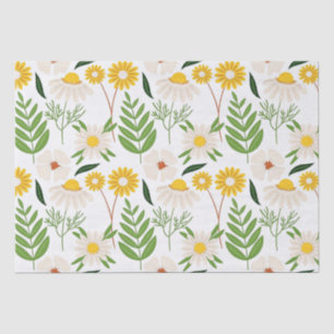 Papel De Seda Patrón floral de margarita