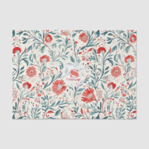 Papel De Seda Patrón floral de margarita roja vintage - Botánico