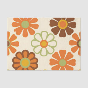 Papel De Seda Patrón floral de margaritas retro