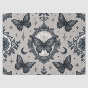 Papel De Seda Patrón floral de mariposa gótica (2)