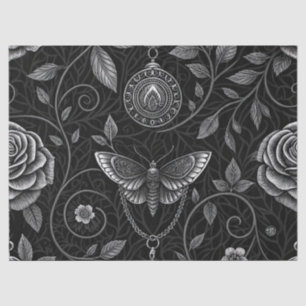 Papel De Seda Patrón floral de mariposa gótica (3)