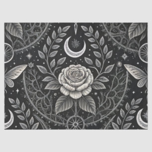 Papel De Seda Patrón floral de mariposa gótica (4)
