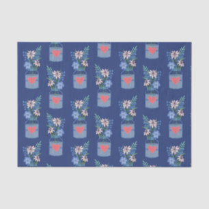 Papel De Seda Patrón floral de Masons Jar