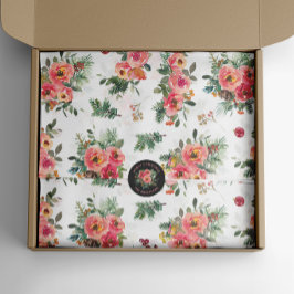 Papel De Seda Patrón floral de navidades | Acuarela Botánica