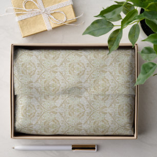 Papel De Seda Patrón floral de oro elegante