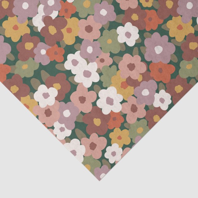 Papel De Seda Patrón floral de otoño (Detalle)