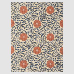 Papel De Seda Patrón Floral de Peonía China Art Nouveau Vintage