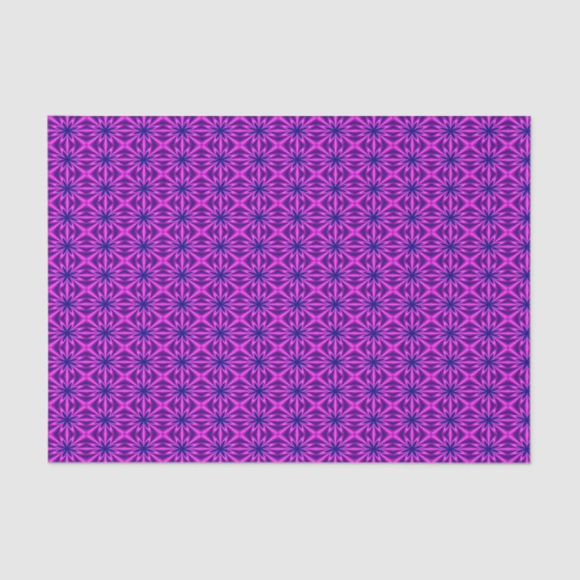 Papel De Seda Patrón Floral De Resumen Rosa Y Púrpura (Anverso)
