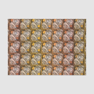 Papel De Seda Patrón floral de Rosas negros y dorados de época