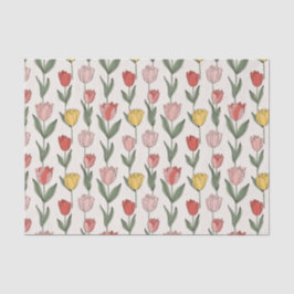 Papel De Seda Patrón Floral de Tulipán Moderno Botánico Suave Pr