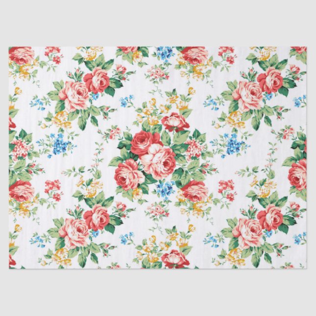 Papel De Seda Patrón floral elegante con elemento de diseño Rosa (Anverso)