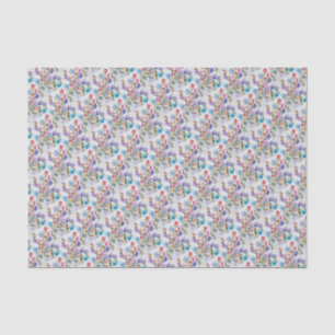PAPEL DE SEDA PATRÓN FLORAL ELEGANTE Y BLANCO