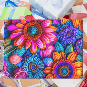 Papel De Seda Patrón floral en estilo boho
