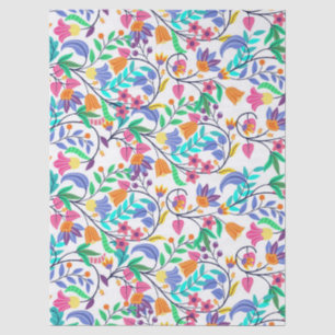 Papel De Seda Patrón Floral Exótico Colorido