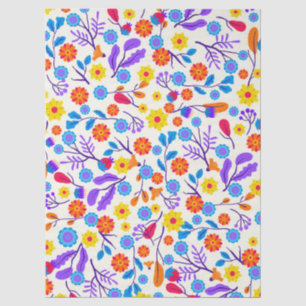 Papel De Seda Patrón Floral Exótico Colorido-23146