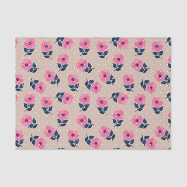 Papel De Seda Patrón floral femenino (Anverso)