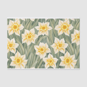 Papel De Seda Patrón floral Flores de Daffodil