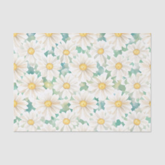 Papel De Seda Patrón floral Flores de margarita