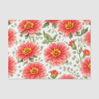 Papel De Seda Patrón floral Flores de zinnia