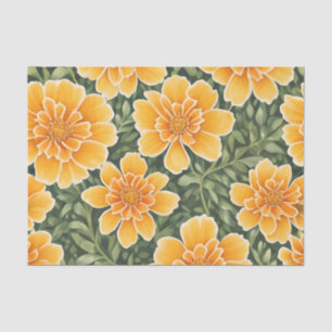Papel De Seda Patrón floral Flores Marigold