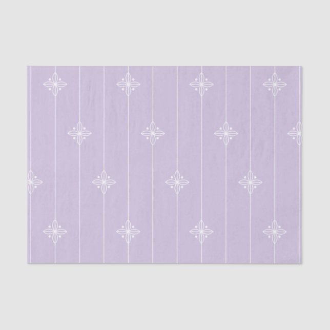 Papel De Seda Patrón floral geométrico púrpura Pastel (Anverso)
