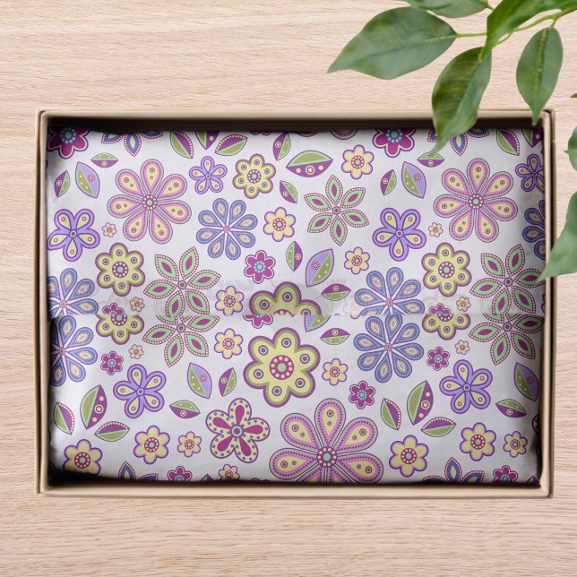 Papel De Seda Patrón floral hippie moderno | Botánico (Subido por el creador)