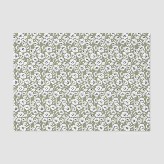 Papel De Seda Patrón floral moderno (Anverso)