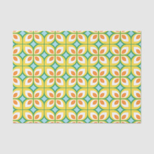 Papel De Seda Patrón floral moderno Retro Mid Century