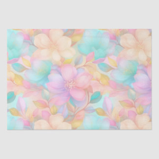 Papel De Seda Patrón floral pastel