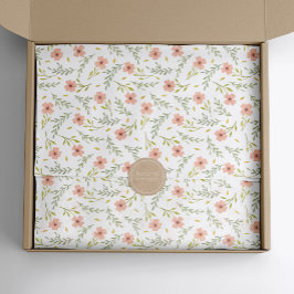 Papel De Seda Patrón floral pastel de acuarela delicado y femeni